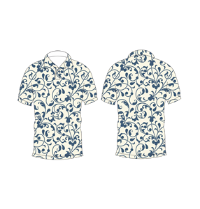 เสื้อโปโลพิมพ์ลายบาร็อคสีน้ำเงินสำหรับผู้ชายแขนสั้นเสื้อแฟชั่นลำลองฤดูร้อน - Product Image 3