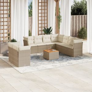 Conjunto de Sofás de Jardín en Beige y Blanco Crema, Colección de Muebles Elegantes para Patio - Product Image 1