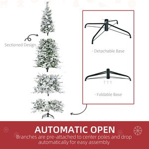 Albero di Natale Artificiale in Pino Innevato Non Illuminato da 2,7 m con 1159 Punte Verdi e Rami Realistici - Product Image 5