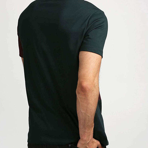 Men's Color Blocked <b>Patchwork</b> T-<b>Shirt</b> Short Sleeve O-Neck Regular Fit Casual Knitted Design Teal And Burgundy - Product Image 6