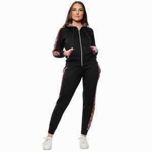 Conjunto de Chándal de Forro Polar Acogedor para Mujer con Capucha, Diseño Estampado Lavado Ácido, Personalizable, 100% Algodón, Proveedor de Chándales de Invierno - Product Image 2