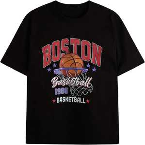 T-shirt vintage pour homme avec motif lettres, coupe oversize, col rond et épaules tombantes - Product Image 1