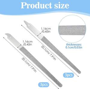UBI - Juego de 2 Limas de Uñas para Pedicura, Doble Cara, Acero Inoxidable, Diseño de Diamante, Punta Curva y Afilada, Duraderas, 7.9 Pulgadas, Nuevas - Product Image 3