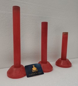Support de bougie cylindrique en résine rouge mat, prix d'usine en gros, pour décoration intérieure, lanternes et pots à bougies - Product Image 1