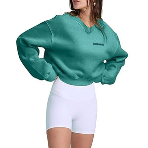 Sudadera corta personalizada de la mejor calidad para mujer, ropa de invierno transpirable, sudadera corta para mujer - Product Image 3
