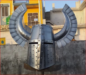 Casque de Chevalier Médiéval en Acier ALFA-NAUTICAL, Modèle Templier Fantaisie, Fait Main pour Sports et Jeux - Product Image 1
