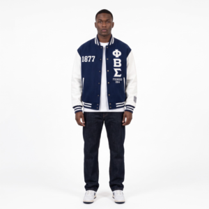 Oversized Wool Vegan Leather Varsity Jacket <b>Men</b> Chenille Letterman Streetwear OEM Custom - Product Image 1