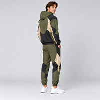 Desain Terbaru Setelan Olahraga Pria dengan Jaket Tahan Angin Berbahan Kain Anti Angin, Celana Pinggang Elastis, Nyaman Dipakai, OEM