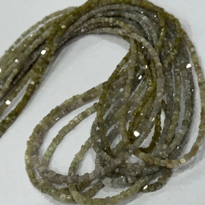 Perles carrées Heishi en diamant gris naturel 2-2,5 mm 18 carats, perles de diamant africain non traitées en vrac pour bijoux, colliers, bracelets - Product Image 4