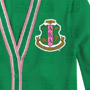 Green Pink Chenille Letters Shield <b>Cardigan</b> <b>Sweater</b> Women Embroidered Crest Knit Button Front Preppy Style Casual Fashion - Product Image 5