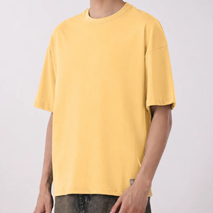 T-shirt oversize pastel pour homme, coupe carrée, épaules tombantes, en coton, streetwear, tee-shirt uni, logo personnalisé, fournisseur en gros - Product Image 2