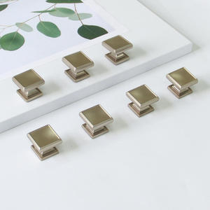Traditional Square Zinc Alloy Cabinet <b>Knob</b> Satin Nickel Finish Durable Eco-Friendly Easy Installation Villa <b>Dresser</b> Wardrobe - Product Image 1