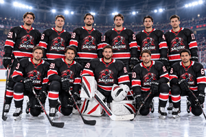 Ensemble de maillots de hockey sur glace personnalisés pour hommes, noir et rouge, uniforme de hockey sur glace par sublimation, vêtements de sport, ensemble de maillots et pantalons de hockey d'équipe - Product Image 5