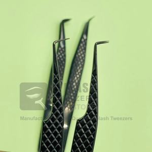 Pinzas Profesionales para Pestañas All Black Plasma, Pinzas de Acero Inoxidable Japonés con Agarre de Diamante para Extensión de Pestañas, Venta al Por Mayor - Product Image 5