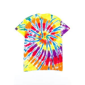 T-shirt tie-dye pour homme, design personnalisé, logo sur le devant, motif uni, manches courtes, 100% coton, épaules tombantes. - Product Image 4