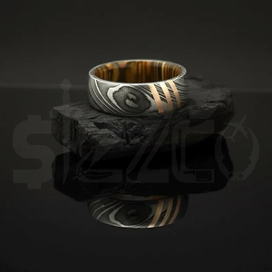 Hot Selling Handmade Copper Damascus Steel <b>Ring</b> for <b>Men</b> Women Wedding Band Fashion Party <b>Ring</b> Custom Latest Design OEM Supplier - Product Image 6