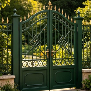 Luxury Wrought Iron Steel Exterior Doors Double Entry High Quality Anti-Theft Durable Modern Fiberglass Outdoor Decoration Villa - Product Image 2
