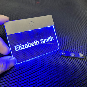 Etiquetas de Nombre Magnéticas LED Personalizadas, Acero Inoxidable, PVC, Impresión Digital UV Inteligente, Película Transparente 3D Laminada, Etiquetas Personales MSF002 - Product Image 5