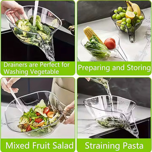 Premium Transparent Drain Basket for Fruits & Vegetables with Easy Water Flow Design - Product Image 2