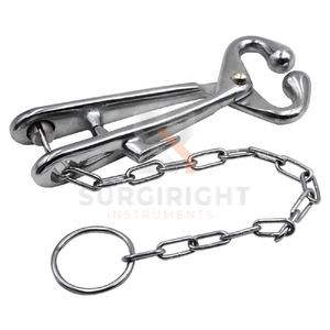 Alicates de sujeción de ganado de acero inoxidable con cadena, instrumento veterinario de contención de ganado, alta calidad, OEM personalizado, certificado CE - Product Image 4