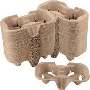 Plateau de transport pour café de haute qualité, 2 supports robustes pour tasses, idéal pour les services de livraison de café, jus, thé et boissons gazeuses, pour food truck - Product Image 4