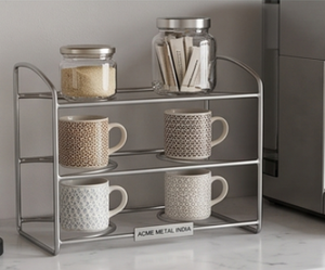 Estante para Bebidas de 3 Niveles, Acero Inoxidable, Color Plateado, Acabado Pulido, Minimalista, Multiusos, Organizador de Almacenamiento para Cocina - Product Image 3