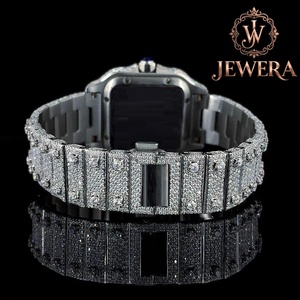 Luxury Bling Hip Hop Moissanite Diamond Watch with Precision Quartz Movement for Everyday Wear and Business Gifts for Sale - Product Image 5