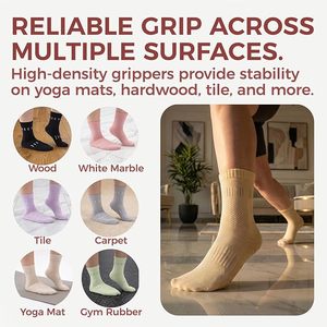 Pilates <b>Socks</b> With <b>Grips</b> for Women Cute Non Slip Crew Gripper Yoga <b>Sock</b>-Grippy Sticky for Hospital/Dance Barre/Workout - Product Image 5