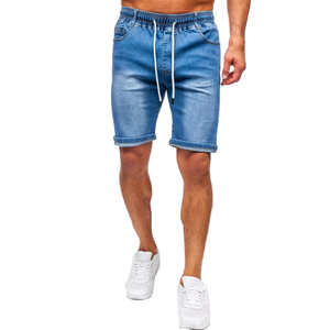 Wholesale New High Quality Eco-Friendly Summer Denim Shorts <b>Men</b> Plus Size High <b>Stretch</b> Sports Casual Hip Hop Straight Snow Wash - Product Image 5