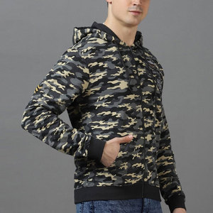 เสื้อฮู้ดลายพรางผู้ชาย ทรงปกติ พิมพ์ลาย ถักทอ สวมใส่สบายๆ สำหรับฤดูใบไม้ร่วง มีกระเป๋า - Product Image 2