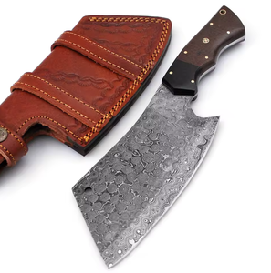 Couteau de boucher professionnel LEGACY BLADES en acier Damas fait main, manche ergonomique en bois, couteau de cuisine traditionnel - Product Image 1
