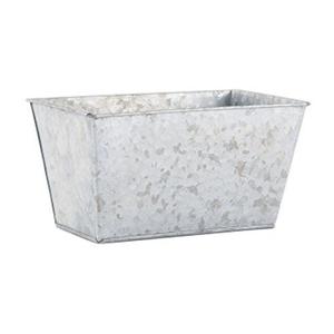 Maceta y jardinera de metal galvanizado con forma rectangular para decoración de jardín y hogar, artesanía decorativa para exteriores. - Product Image 1