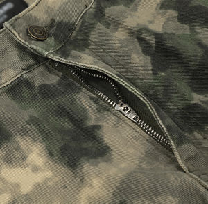Pantalon cargo camouflage vintage multi-poches avec logo personnalisé pour homme, coupe droite, style baggy, effet empilé - Product Image 4