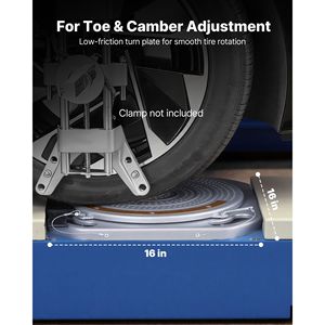 Placas giratorias para alineación de ruedas de 2 toneladas de capacidad, 2 unidades, con medidores de latón, plataforma giratoria de 360 grados para una alineación fácil de ruedas - Product Image 2