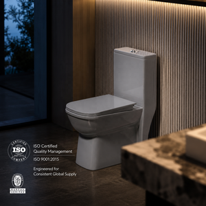 Inodoro de Cerámica Moderno de Una Pieza, Color Gris, con Doble Descarga y Diseño de Sifón S/P, Accesorio para Baño - Product Image 6