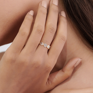 Anillo de Eternidad Completo Apilable con Diamantes Polki de Forma Irregular, Diseño Elegante y Delicado, Oro Amarillo K18, Joyería Minimalista - Product Image 2