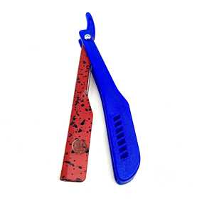 Custom Logo and Customized Box Adjustable Blade ABS Barber <b>Razor</b> with Stainless Steel Blade and White Black Speckle Handle - Product Image 3