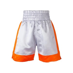 Custom Boxing Shorts Color Blocked White <b>Black</b> Gold Quick Dry Polyester Men's Martial Arts Wear Adult Size Regular - Product Image 5