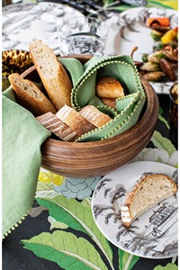 Bol de service jetable en bois d'acacia, bol à salade, à fruits, à collations en bois naturel, écologique, style américain, élégant, vaisselle de cuisine - Product Image 5