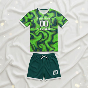 Nuevo Conjunto de Uniforme de Fútbol Unisex para Adultos con Apliques, 100% Poliéster, Manga Corta, para Entrenamiento - Product Image 4