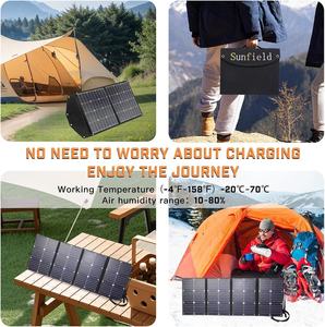 Panel surya portabel 80W 19.8V, sel Mono SunPower 2 atau 4 potongan Panel USB DC port dapat disesuaikan untuk berkemah Hiking luar ruangan - Product Image 5
