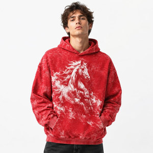 Sweat-shirt à capuche imprimé ange gothique pour homme, coupe classique, tricoté, 100% coton biologique, vêtement d'été, poche avant, design tie-dye - Product Image 5