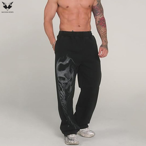 Pantalon de survêtement ample, pantalon oversize tendance avec taille réglable par cordon de serrage, coupe confortable, pantalon de survêtement ample - Product Image 2