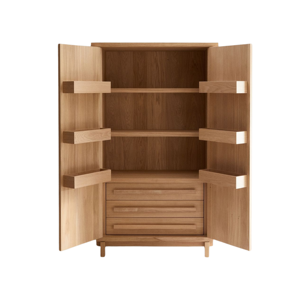Armoire de rangement élégante et multifonctionnelle en teck pour salle de bain - Product Image 3
