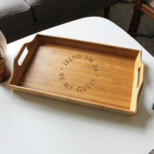 Bandeja Otomana Moderna de Madera, Plato Decorativo Grande para Servir, para Uso en el Hogar, Hoteles y Restaurantes, Acabado Elegante - Product Image 2