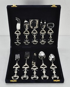 <b>Mirror</b> Polish Cutlery Sets Horse Bit Style Silver Flatware Sets 5 Pcs In Luxury Gift <b>Box</b> Custom Brands Logo Print Decorative <b>Box</b> - Product Image 1