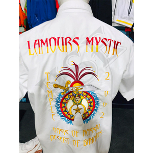 Camisa blanca personalizada Shriners AEAONMS – Bordado “I Am Our Mystic Temple 2002” Regalia masónica - Product Image 6
