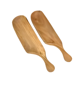 Set of 2 Natural Brown Wooden Rectangular Serving Trays Made From Solid Hardwood with Smooth Edges for Serving and Decor - Product Image 3