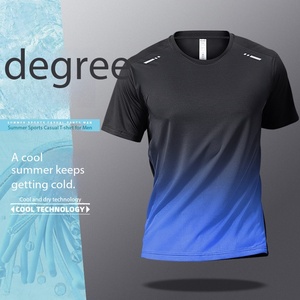 T-shirt de sport pour homme en maille de soie glacée OEM, séchage rapide, manches courtes, léger, respirant, pour l'été, fitness, course à pied, entraînement - Product Image 2