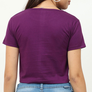 ผู้ผลิตจากปากีสถาน เสื้อยืดครอปพิมพ์ลายตามสั่ง ผ้าฝ้าย 100% เสื้อยืดลำลองสำหรับผู้หญิง ระบายอากาศได้ดี เหมาะสำหรับเป็นของขวัญในช่วงฤดูร้อน - Product Image 6